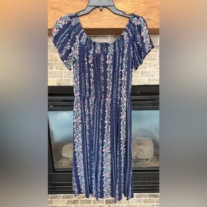 Old Navy Navy Blue Floral Midi Dress
